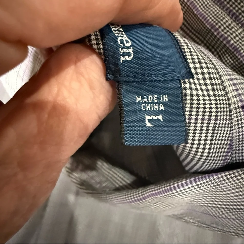 Polo Ralph Lauren Classic Fit Button Up Shirt Grey Purple Check Men’s Size Large